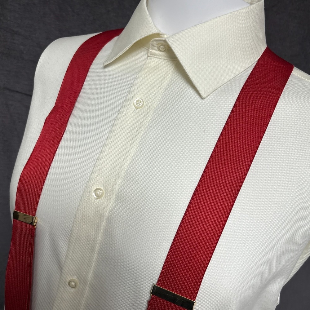 Trafalgar Suspenders Braces Red Button Classic Y Back